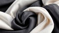 Close up texture of white and anthracite black natural cotton linen fabric